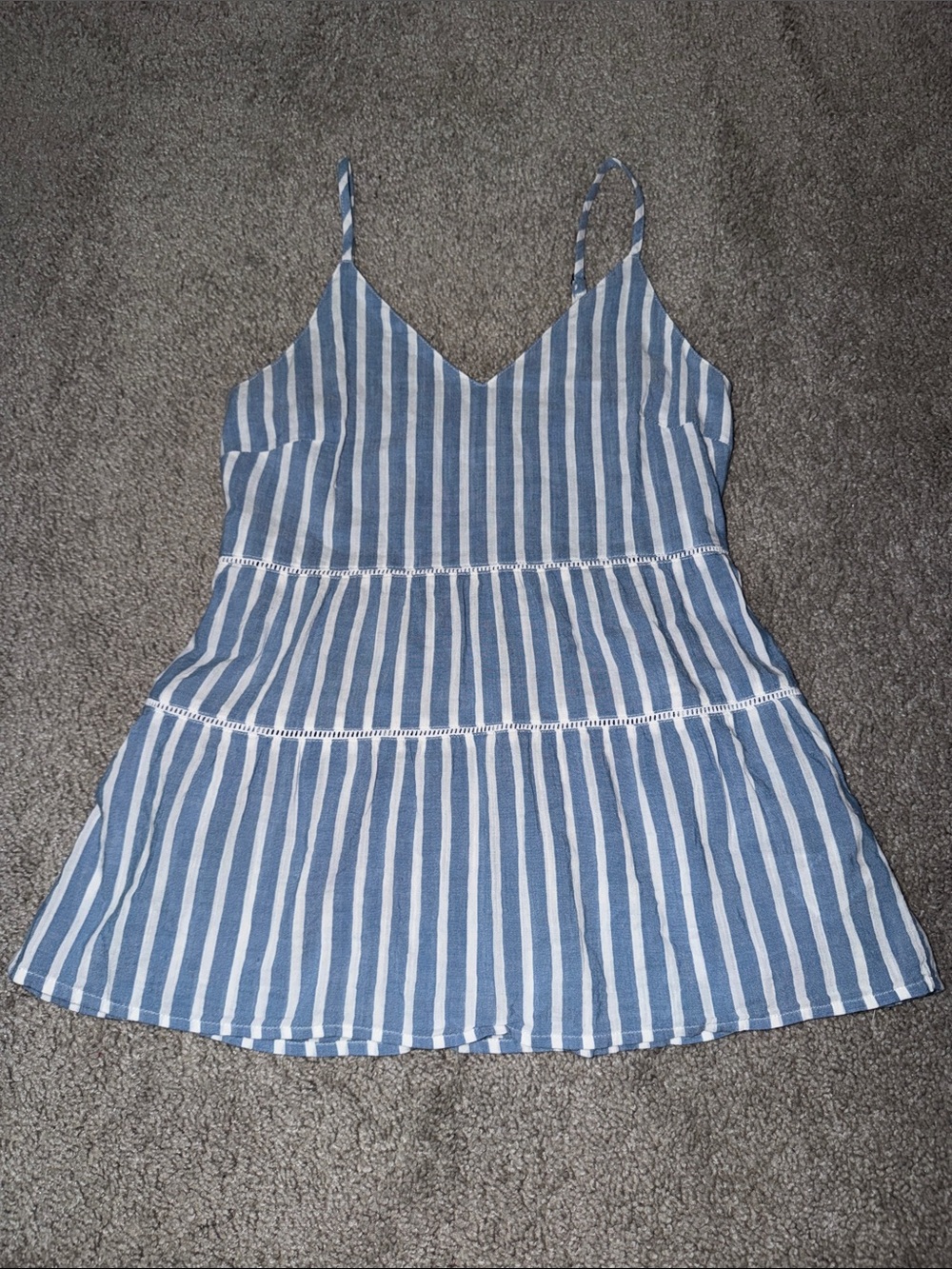 Old Navy Blue and White Striped Tank Top